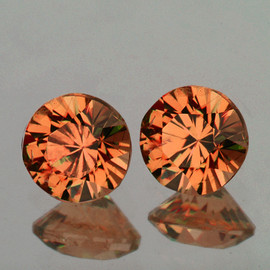 3.70 mm 2 pcs Round Brilliant Cut AAA Fire Natural AAA Orange Spinel {Flawless-VVS}
