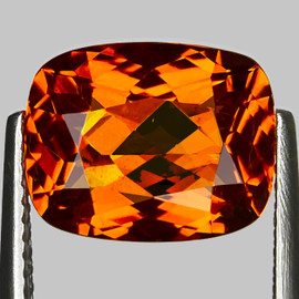 10x8 mm { 2.95 cts } Cushion Brilliant Cut AAA Fire Madeira Orange Citrine Natural {Flawless-VVS1}--AAA Grade