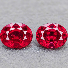 4.5x3.5 mm 2 pcs Oval AAA Fire Intense Red Burma Ruby Natural {VVS}--AAA Grade