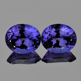12x10 mm 2 pcs { 12.30 cts } Oval Brilliant Cut AAA Fire Natural Blue Purple Topaz {Flawless-VVS1}
