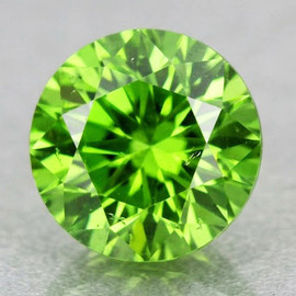 3.50 mm Round Brilliant Cut Extreme Brilliancy Rainbow Sparkles Natural Green Demantoid Garnet {Flawless-VVS}--AAA Grade