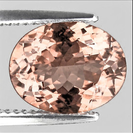 10x8 mm { 1.97 cts} Oval Brilliant Cut Extreme Brilliancy Natural Peach Pink Morganite [Flawless-VVS]--AAA Grade