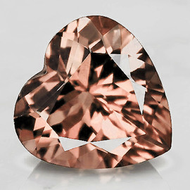 8.00 mm { 1.82 cts } Heart Brilliant Cut Extreme Brilliancy AAA Peach Pink Morganite Natural [Flawless-VVS]--AAA Grade
