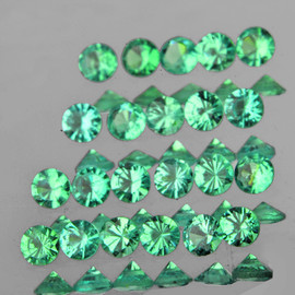 2.00 mm 30 pcs Round Brilliant Cut Natural Green Emerald