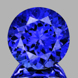 8.00 mm { 2.01 cts} Round Brilliant Cut Extreme Brilliancy D Block Purple Blue Tanzanite Natural {Flawless-VVS1}--AAA Grade