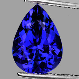 10x7 mm { 2.33 cts} Pear Brilliant Cut Extreme Brilliancy D Block Purple Blue Tanzanite Natural {Flawless-VVS1}--Premium Grade