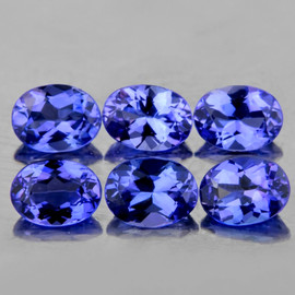 4x3 mm 6 pcs Oval Brilliant Cut AAA Fire Natural AAA Purple Blue Tanzanite {Flawless-VVS1}