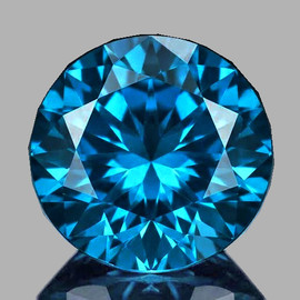 6.00 mm 1 pcs Round Diamond Cut AAA Fire Intense AAA London Blue Topaz Natural {Flawless-VVS1}--AAA Grade