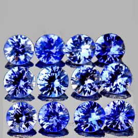 2.50 mm 12 pcs Round Brilliant Cut AAA Fire Natural Top Ceylon Blue Sapphire {VVS Clarity}
