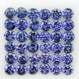 1.80 mm 30 pcs Round Machine Brilliant Cut Natural AAA Violet Blue Sapphire Natural {Flawless-VVS)--AAA Grade