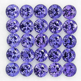 2.20 mm 16 pcs Round Machine Brilliant Cut Natural AAA Violet Blue Sapphire Natural {Flawless-VVS)--AAA Grade