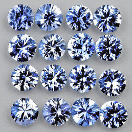 2.20 mm 20 pcs Round Brilliant Cut AAA Fire Natural Ceylon Blue Sapphire {Flawless-VVS}