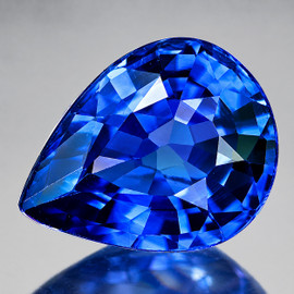 6x5 mm { 0.74 cts} Pear AAA Fire Intense Blue Sapphire Natural {Flawless-VVS}--AAA Grade