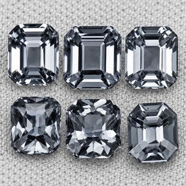 4.5-5.0 x 4.0 mm 5 pcs { 2.73 cts } Octagon Extreme Brilliancy Titanium Gray Spinel Natural {Flawless-VVS}--AAA Grade