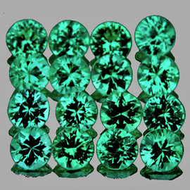 2.00 mm 30 pcs Round Brilliant Cut AAA Fire Premium AAA Blue Green Emerald Natural { VVS }--Premium Grade