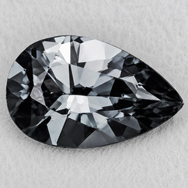 6.5x4 mm { 0.50 cts } Pear Extreme Brilliancy Natural Titanium Gray Spinel {Flawless-VVS}--AAA Grade