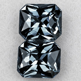 5x4 mm 2pcs { 1.00 cts } Octagon Radiant Cut Extreme Brilliancy Titanium Blue Spinel Natural {Flawless-VVS}--AAA Grade