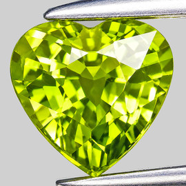6.50 mm { 0.96 cts } Heart AAA Fire Intense Yellow Green Chrysoberyl Natural {Flawless-VVS}--AAA Grade