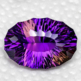 24x17 mm { 27.66 cts } Oval Concave Cut Extreme Brilliancy Natural Bi Color Ametrine {Flawless-VVS1}--AAA Grade
