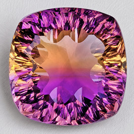 21.50 mm { 47.75 cts } Cushion Concave Cut Extreme Brilliancy Natural Bi Color Ametrine {Flawless-VVS1}--AAA Grade