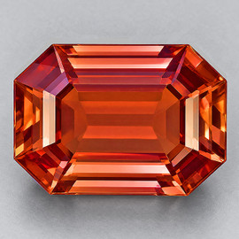 7x5 mm { 1.04 cts} Octagon Emerald Cut AAA Neon Intense Orange Sapphire Natural {Flawless-VVS}--AAA Grade