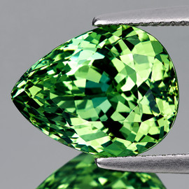 9.5x7.5 mm { 2.35 cts} Pear Brilliant Cut Extreme Brilliancy Natural Neon Green Apatite {Flawless-VVS}--AAA Grade
