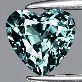 5.00 mm { 0.63 cts} Heart Extreme Brilliancy Teal Blue Green Sapphire Natural {Flawless-VVS}--AAA Grade