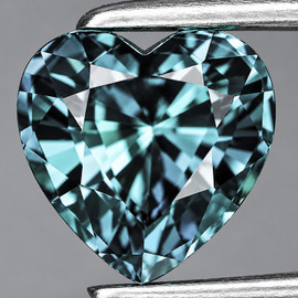 5.00 mm { 0.67 cts} Heart Extreme Brilliancy Teal Green Blue Sapphire Natural {Flawless-VVS}--AAA Grade