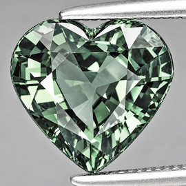 5.00 mm { 0.60 cts} Heart AAA Fire Titanium Green Sapphire Natural {Flawless-VVS}