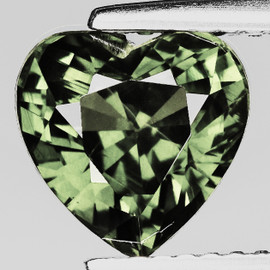 5.00 mm { 0.59 cts} Heart AAA Fire Titanium Green Sapphire Natural {Flawless-VVS}