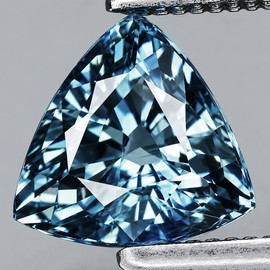 5.00 mm { 0.54 cts} Trilliant Extreme Brilliancy Teal Blue Sapphire Natural {Flawless-VVS}--AAA Grade