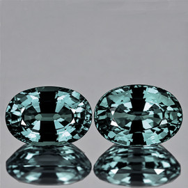 6x4 mm 2 pcs Oval AAA Fire Teal Blue Green Madagascar Sapphire Natural {Flawless-VVS}--AAA Grade