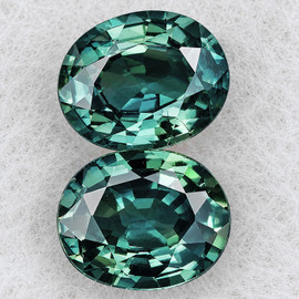 5.5x4.5 mm 2 pcs { 1.24 cts } Oval AAA Fire Best Teal Blue Green Madagascar Sapphire Natural {Flawless-VVS}--AAA Grade