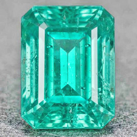9x7 mm { 1.87 cts } Octagon Emerald Cut AAA Neon Natural AAA Blue Green Emerald { AAA Grade }--FREE CERTIFICATE