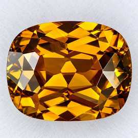 9x7 mm { 2.42 cts } Cushion Brilliant Cut Extreme Brilliancy Intense Golden Yellow Mali Garnet Natural {Flawless-VVS}--AAA Grade