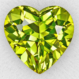 6.50 mm { 1.16 cts } Heart Brilliant Cut Extreme Brilliancy Best AAA Yellow Green Mali Garnet Natural {Flawless-VVS}--AAA Grade