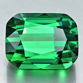 8x7 mm { 2.61 cts } Cushion Step Cut Best AAA Neon Intense Green Tourmaline Afghanistan Natural { Flawless-VVS }--AAA Grade