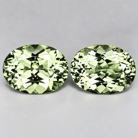 7x5 mm 2pcs Oval Brilliant Cut Extreme Brilliancy Light Canary Green Tourmaline Natural {Flawless-VVS}--AAA Grade