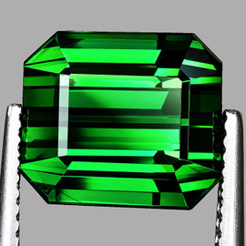 8x6 mm { 2.58 cts } Octagon Emerald Cut AAA Neon Intense Chrome Green Tourmaline Natural {Flawless-VVS}--AAA Grade