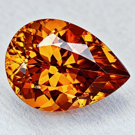 10x7.5 mm { 3.55 cts} Pear Brilliant Cut Extreme Brilliancy Intense Golden Yellow Zircon {Flawless-VVS1}--AAA Grade