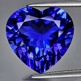 8.00 mm { 1.70 cts} Heart Brilliant Cut Extreme Brilliancy D Block Purple Blue Tanzanite Natural {Flawless-VVS1}--Premium Grade--FREE CERTIFICATE