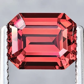7x5.5 mm { 1.35 cts } Octagon Emerald Cut Best AAA Neon Natural AAA Padparadscha Rhodolite Garnet {Flawless-VVS1}--AAA Grade
