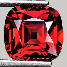 6.50 mm { 1.60 cts} Cushion Extreme Brilliancy Best AAA Orange Red Rhodolite Garnet Natural {Flawless-VVS}--AAA Grade