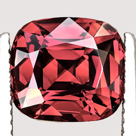 8x7 mm { 2.22 cts} Cushion Extreme Brilliancy Natural AAA Padparadscha Pink Rhodolite Garnet {Flawless-VVS}--AAA Grade