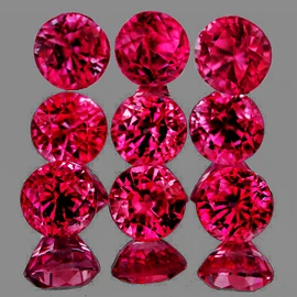 2.50 mm 9 pcs Round AAA Fire Intense AAA Pink Red Burma Ruby Natural {VVS}--AAA Grade