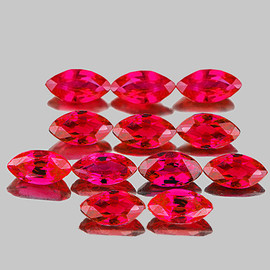 4x2 mm 12 pcs Marquise AAA Fire Natural Red Burma Ruby