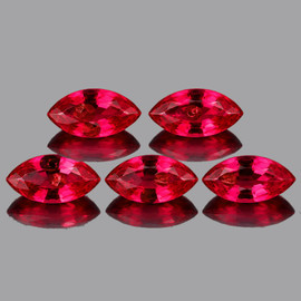 4.5x2.5 mm 5 pcs Marquise AAA Fire Intense Red Burma Ruby Natural {VVS}--AAA Grade