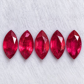 4.5x2.5 mm 5 pcs Marquise AAA Fire Natural Red Burma Ruby