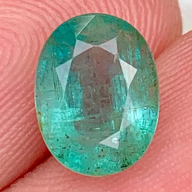 7x5 mm { 0.62 cts } Oval AAA Fire Natural Blue Green Emerald