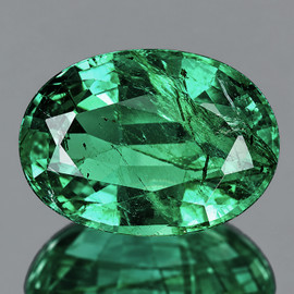7x5 mm{ 0.66 cts } Oval AAA Neon Intense Green Emerald Natural  { AAA Grade }
